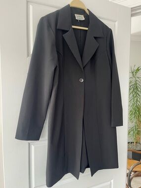 Vintage Separate Scene Classic Black Women's Long Coat